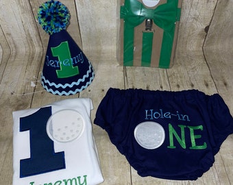 Hole in One Golf Boys Birthday Outfit - First Birthday