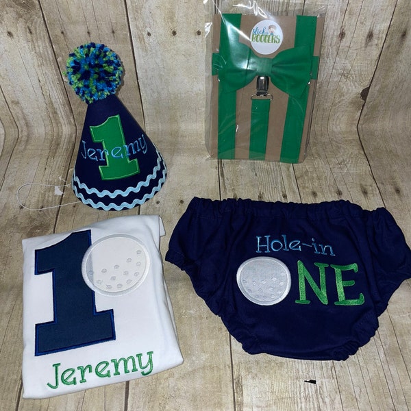 Hole in One Golf Boys Birthday Outfit - First Birthday