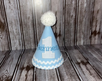 Personalized Birthday Hat, Party Hat, Embroidered Birthday Hat, First Birthday Hat, Second Birthday Hat, Custom Birthday Hat, Boys Birthday