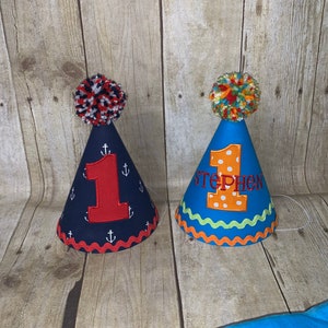 Personalized Birthday Hat, Party Hat, Embroidered Birthday Hat, First Birthday Hat, Second Birthday Hat, Custom Birthday Hat