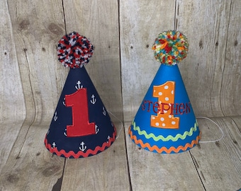 Personalized Birthday Hat, Party Hat, Embroidered Birthday Hat, First Birthday Hat, Second Birthday Hat, Custom Birthday Hat