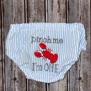 Crawfish Boys First Birthday Outfit, Pinch Me Im One, Cake Smash Outfit, Seersucker and Gingham, Crayfish, Lobster image 6