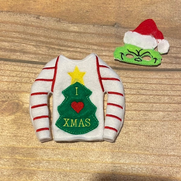 Elf Doll Ugly Sweater and Mask - Christmas Sweater