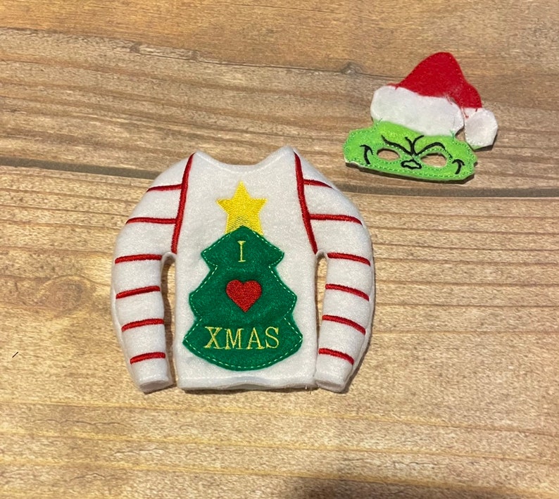 Elf Doll Ugly Sweater and Mask - Christmas Sweater