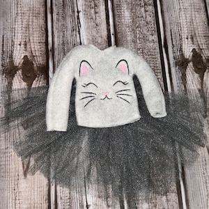 Suéter de elfo gato, traje de elfo gatito, tutú para elfo, camisa de elfo, disfraz de elfo personalizado, para Navidad