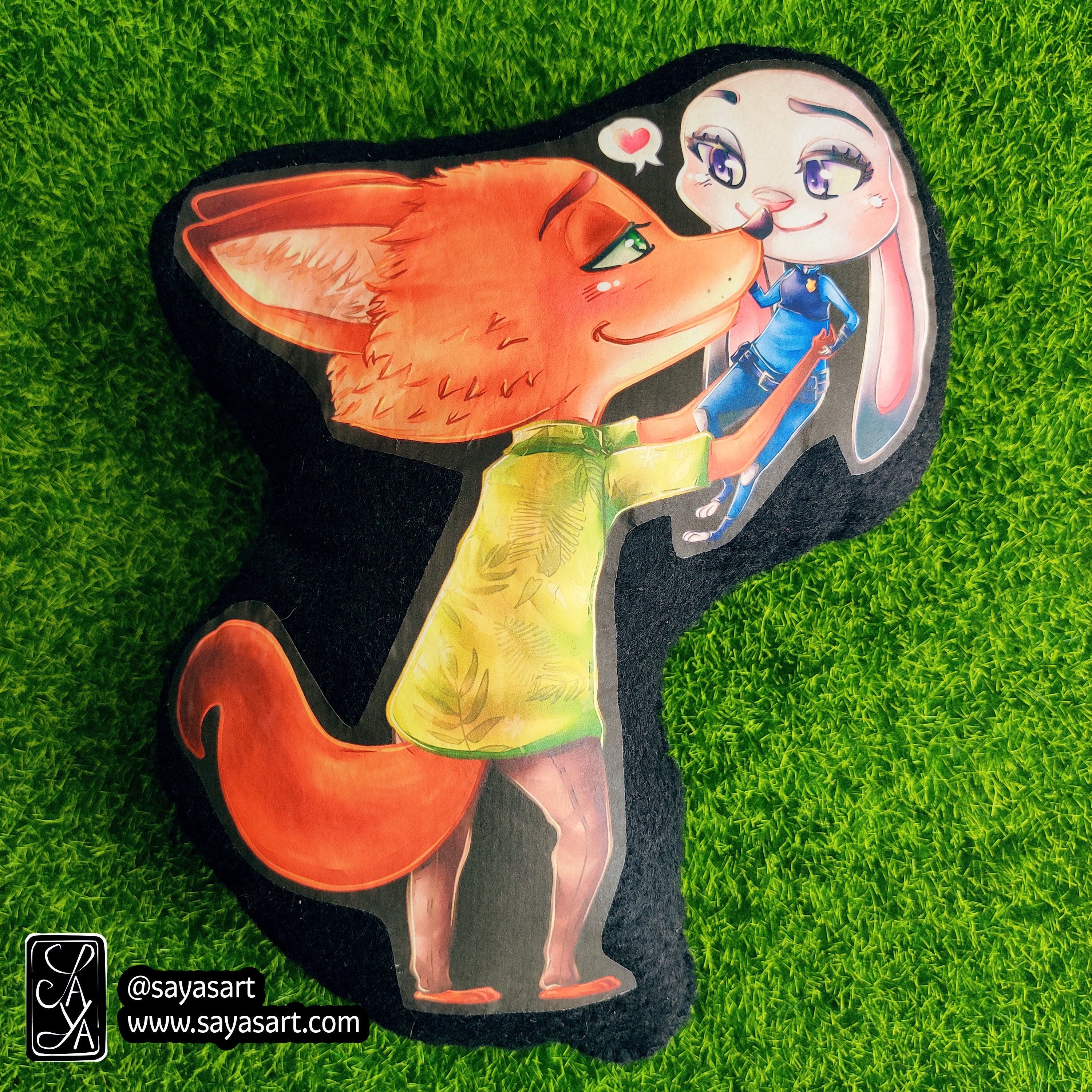 Coussin - Zootopie Nick Judy Saya's Art Peluche Oreiller Mignon Kawaii Cadeau Anime Manga Otaku Geek