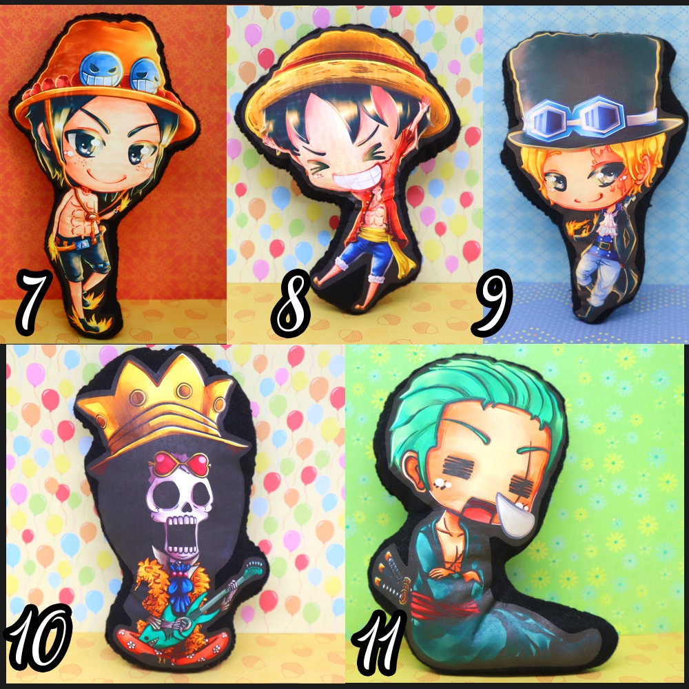 Cushion One Piece Ace Luffy Sabo Asl Brook Zoro Etsy