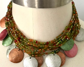 Beads Shells Boho Beach Inspired Choker Necklace