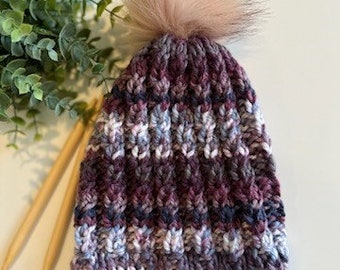 KNITTING PATTERN- The Darby Beanie Knitting Pattern  | Knitted Hat Pattern |  Instant PDF Digital Download