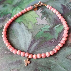 Rhodochrosite and 14K Gold Filled bracelet