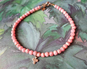 Rhodochrosite and 14K Gold Filled bracelet