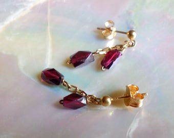 Pendientes de Oro 18 quilates y Granates