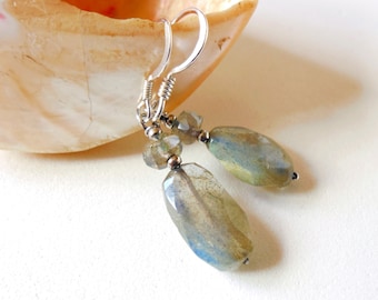 Labradorite and 925 sterling Silver earrings