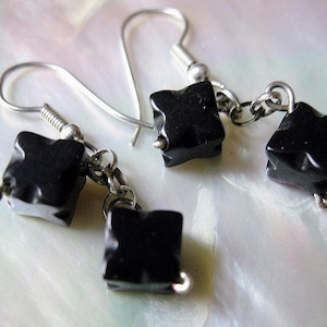 Black Onyx and 925 sterling Silver earrings