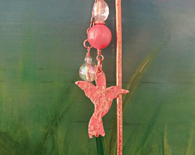 Housewarming Gift Garden Gift Handcrafted Plant Stakes Copper Plant Stakes Plant Stakes Hummingbird Plant Stakes Plant Lovers Gift