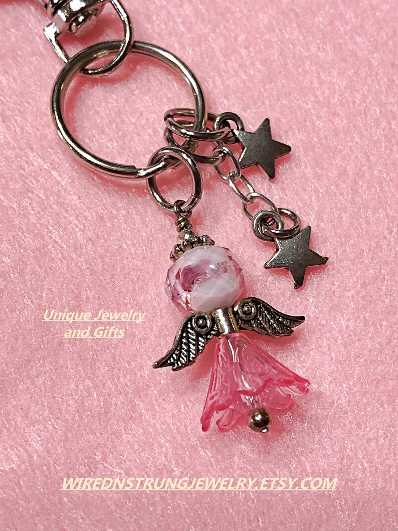 Angel Keychain Pink Angel Keychain Angel Purse charm image 0