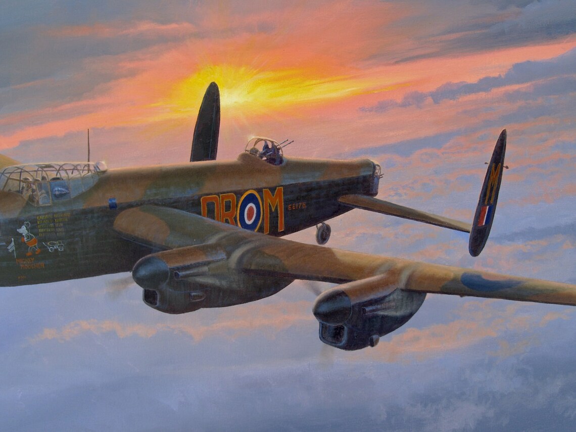 Avro Lancaster Painting Original Aviation Art Original Etsy Canada