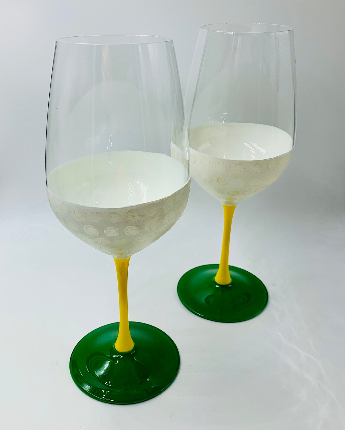 Golf Wine Glasses Hand Painted Golf Glasses Gift for Etsy