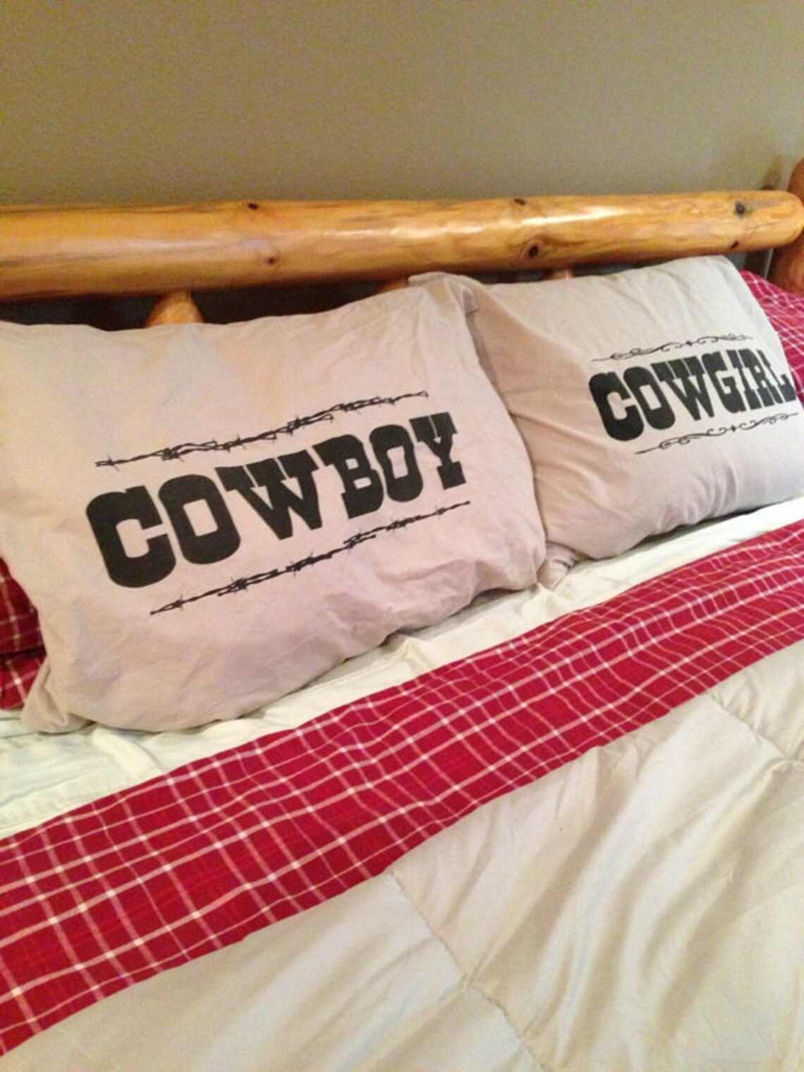 Cowboy & Cowgirl Pillow Case Set - Etsy