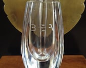 Baccarat quot Bouton D 39 or quot Crystal Vase Initialed quot BEA quot