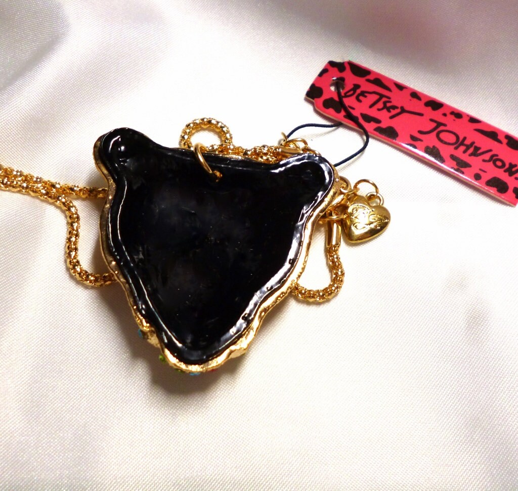 Betsey johnson outlet black cat necklace