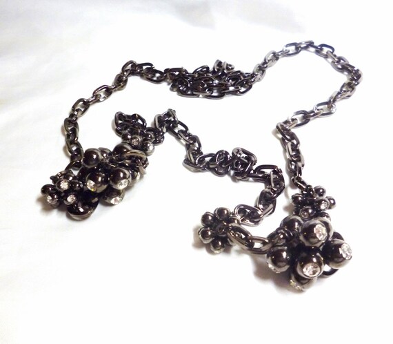 KJL Necklace Dark Brown w/ Crystal Clusters Kenne… - image 5