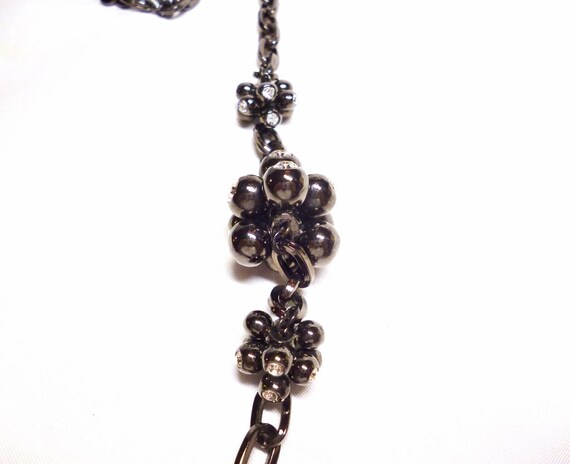 KJL Necklace Dark Brown w/ Crystal Clusters Kenne… - image 3