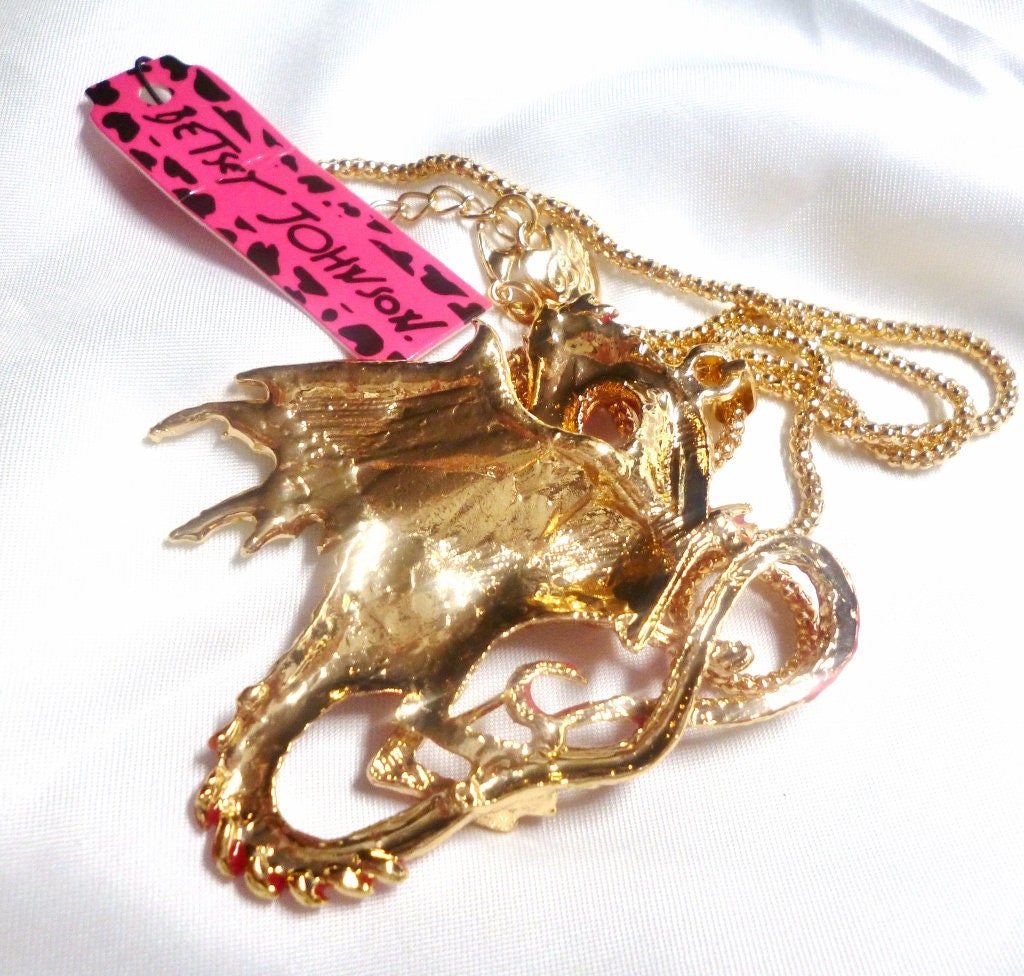 Betsey johnson dragon sale necklace