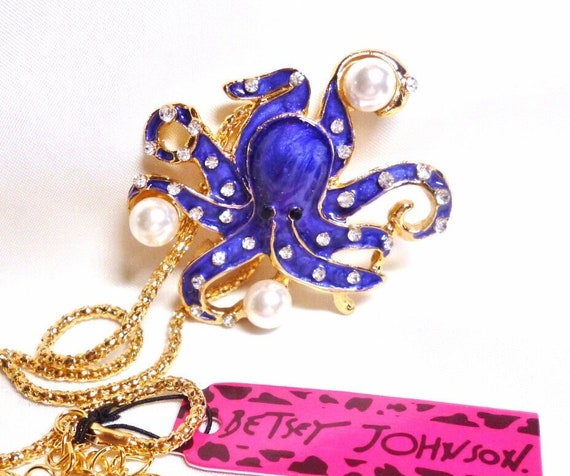 Enameled octopus brooch - Gem