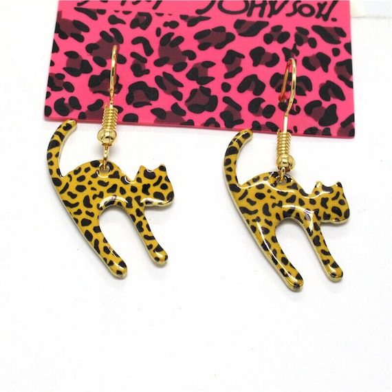 Betsey johnson hotsell leopard earrings