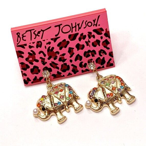 Betsey johnson elephant best sale earrings