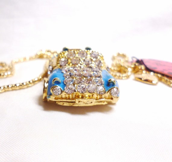 Betsey Johnson Blue Car Necklace Jaguar Porsche C… - image 5