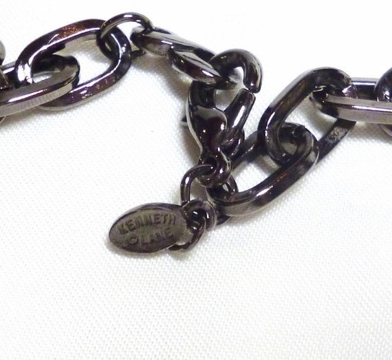 KJL Necklace Dark Brown w/ Crystal Clusters Kenne… - image 4