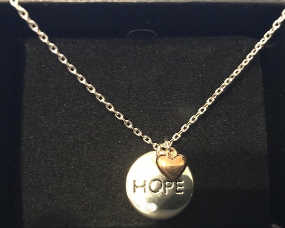 Avon Have "Hope" Necklace Silver Plate w/Gold Pla… - image 1