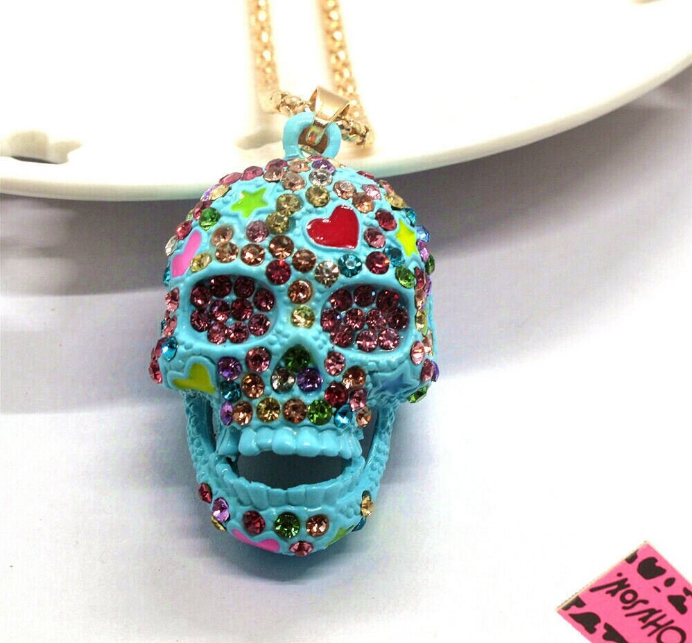 Betsey johnson sugar skull cheap necklace