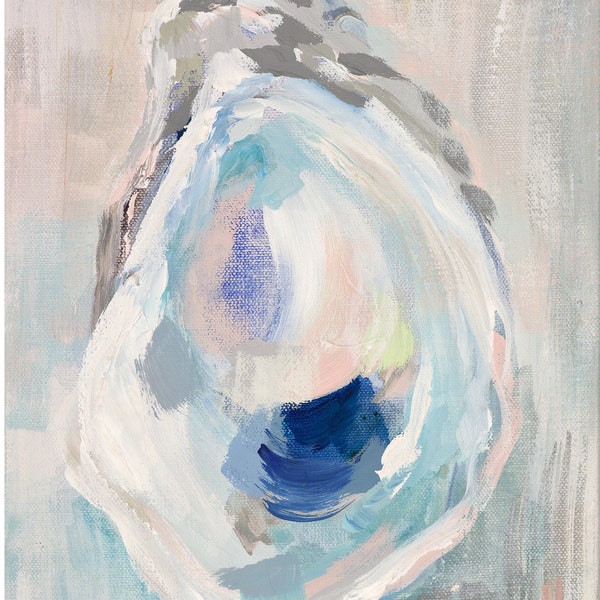 Moonstone Oyster, Print of Original Acrylic Painting, by Kim Hovell