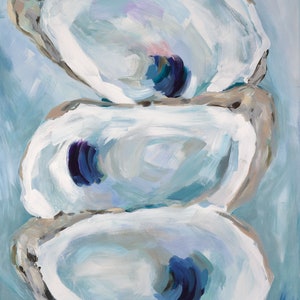 Coastal Oysters, Print of Original Acrylic Painting, by Kim Hovell