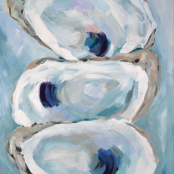 Coastal Oysters, Print of Original Acrylic Painting, by Kim Hovell