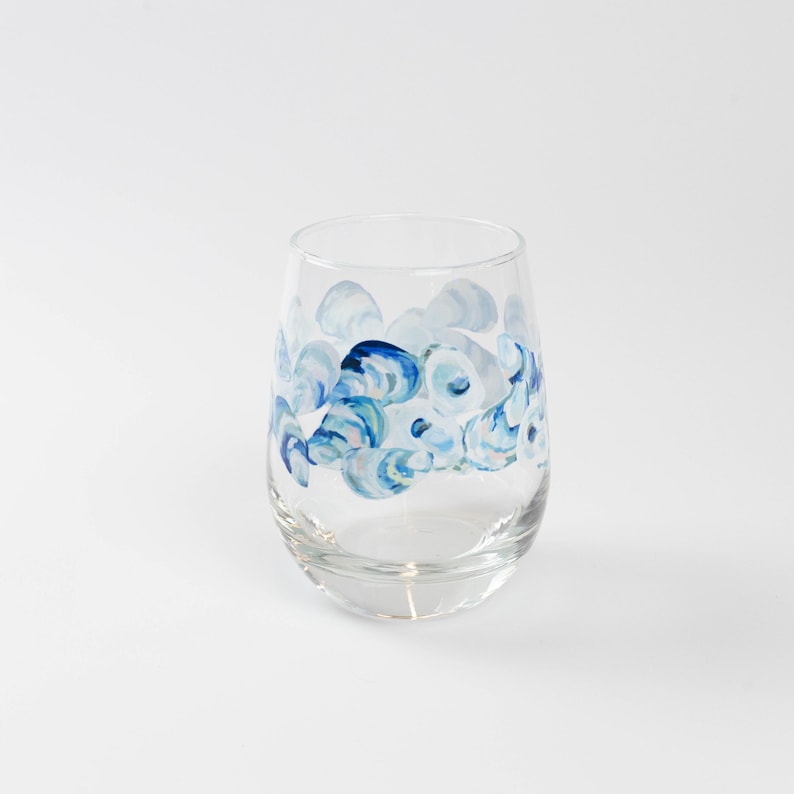 KimHovellArt Flowing Shells Stemless Wine Glass