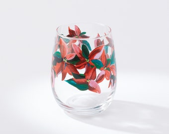 Wine Glass - Poinsettia