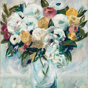 Bouquet, Print of Original Acrylic Painting, by Kim Hovell