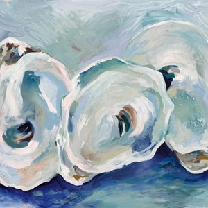 Point Oysters, Print of Original Acrylic Painting, by artist Kim Hovell