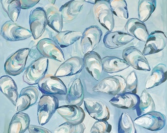 Glacial Oysters, Print of Original Acrylic Painting, by Kim Hovell