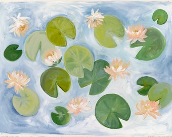 Water Lily Signed Print Of Original Acrylic Painting By Kim Etsy Water Lily Signed Print Of Original Acrylic Painting By Kim Etsy
