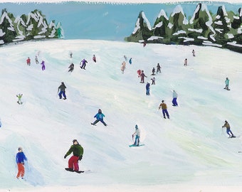 Slope Side, Print of Original Acrylic Painting, by Kim Hovell