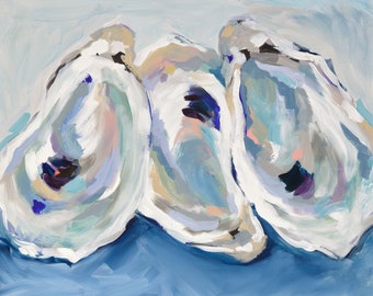 Annapolis Oysters, Print of Original Acrylic Painting, by Kim Hovell