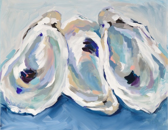 Annapolis Oysters, Print of Original Acrylic Painting, by Kim