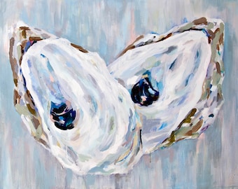 Shore Oysters, Print of Original Acrylic Painting, by Kim Hovell