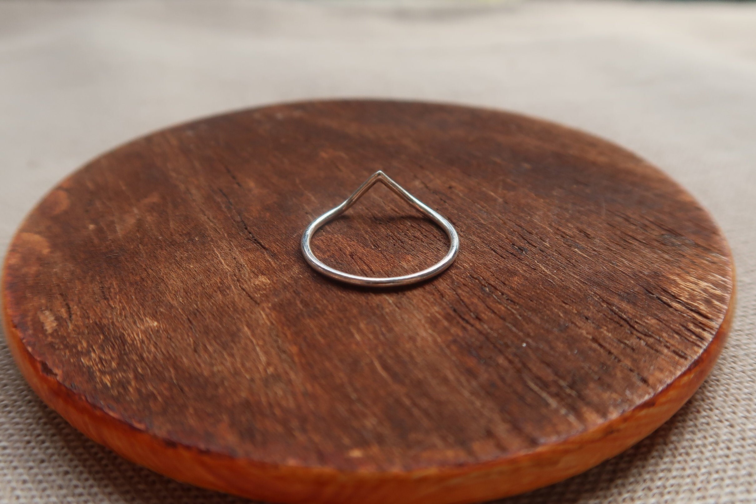 Sterling Silver Chevron Point Triangle Ring | Dainty Geometric Band | Sizes 3-10 - View #6