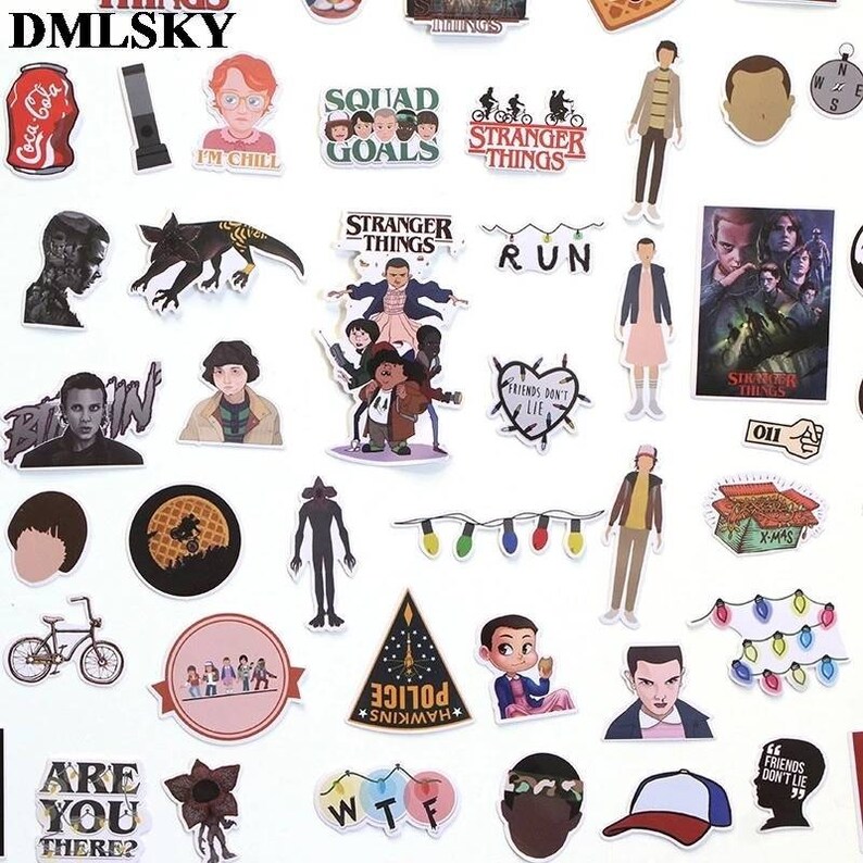 Autocollant Stranger Things A Imprimer Lot de 10 autocollants Stranger Things pour moto vélo | Etsy